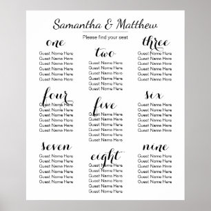 Simple & Chic Wedding (Scattered)   Seating Chart