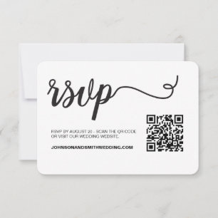Simple Chic Wedding website RSVP QR Code Card