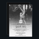 Simple chicstar hebrew name photo Bat Mitzvah Invitation<br><div class="desc">Elegant and simple editable white Star of David with  Hebrew name Bat Mitzvah. Add your photo to this chic and minimalist white overlay.A simple and chic invitation.</div>