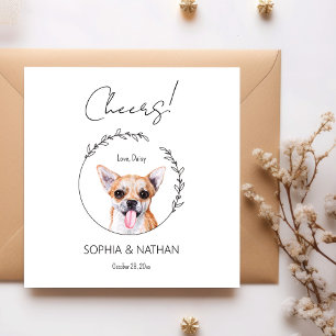 Simple Chihuahua Dog Wedding Cocktail Napkins