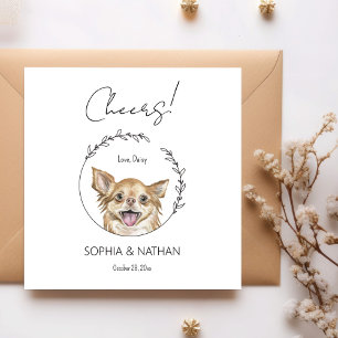 Simple Chihuahua Dog Wedding Cocktail Napkins
