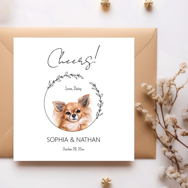 Simple Chihuahua Dog Wedding Cocktail Napkins (Creator Uploaded)