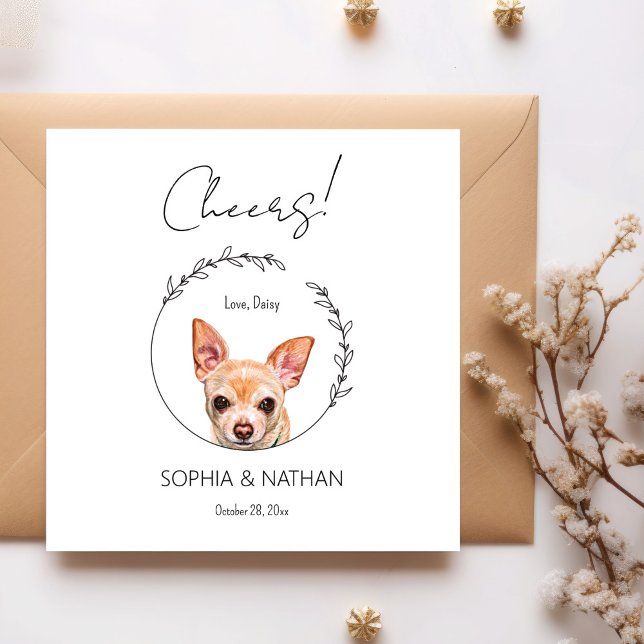 Simple Chihuahua Dog Wedding Cocktail Napkins (Creator Uploaded)