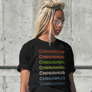 Simple Chihuahua word in retro colours T-Shirt