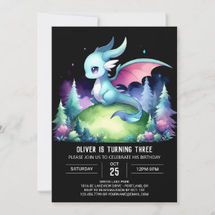 Simple Children’s Dragon Birthday Invitation