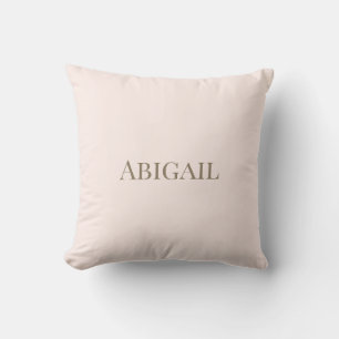 Simple Child's Blush and Gold Personalized Throw Pillow