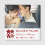 Simple Chinese Red Double Happiness Photo Wedding Magnet<br><div class="desc">Designed by fat*fa*tin. Easy to customize with your own text,  photo or image. For custom requests,  please contact fat*fa*tin directly. Custom charges apply.

www.zazzle.com/fat_fa_tin
www.zazzle.com/color_therapy
www.zazzle.com/fatfatin_blue_knot
www.zazzle.com/fatfatin_red_knot
www.zazzle.com/fatfatin_mini_me
www.zazzle.com/fatfatin_box
www.zazzle.com/fatfatin_design
www.zazzle.com/fatfatin_ink</div>