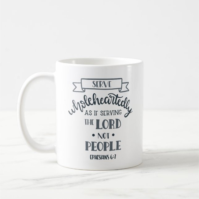 Simple Christian Bible Verse Pastor Coffee Mug (Left)