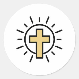 Simple Christian Cross Classic Round Sticker