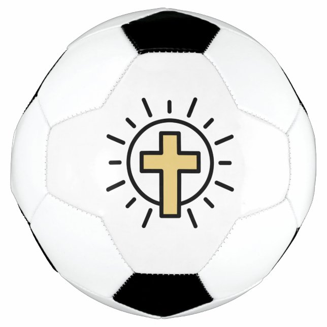 Simple Christian Cross Soccer Ball (Front)