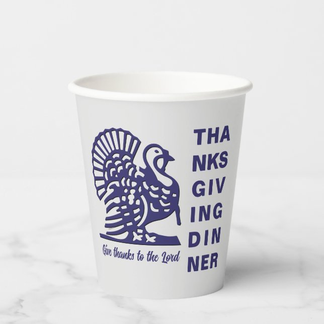Simple Christian THANKSGIVING DINNER  Paper Cups (Front)