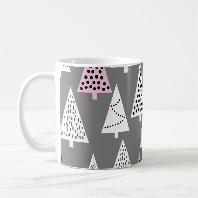Simple Christmas: Abstract Tree Pattern Coffee Mug (Left)