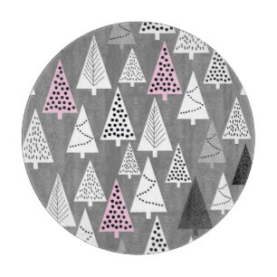 Simple Christmas: Abstract Tree Pattern Cutting Board