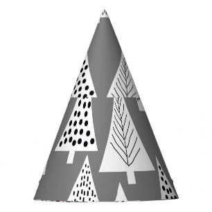 Simple Christmas: Abstract Tree Pattern Party Hat