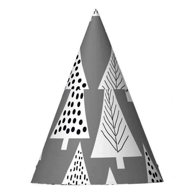 Simple Christmas: Abstract Tree Pattern Party Hat (Front)