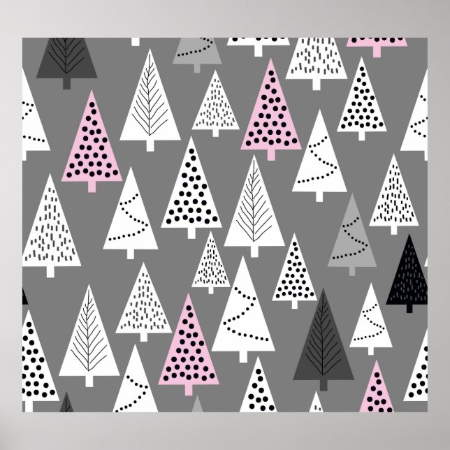 Simple Christmas: Abstract Tree Pattern Poster (Front)