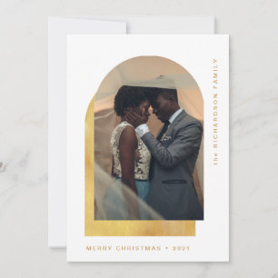Simple Christmas Arch Modern Two Photo Holiday Card