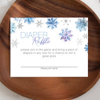 Simple Christmas Blue Snowflake Diaper Raffle