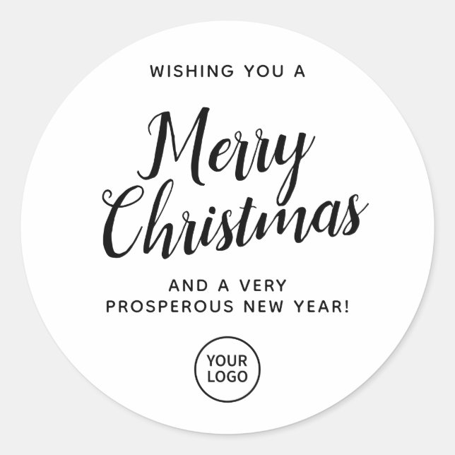 Simple Christmas Business Logo White Gift Tag (Front)