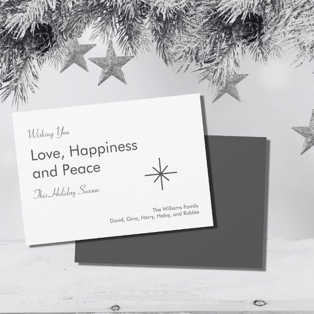 Simple Christmas Family Classic Grey  Holiday Card (Creator Uploaded)