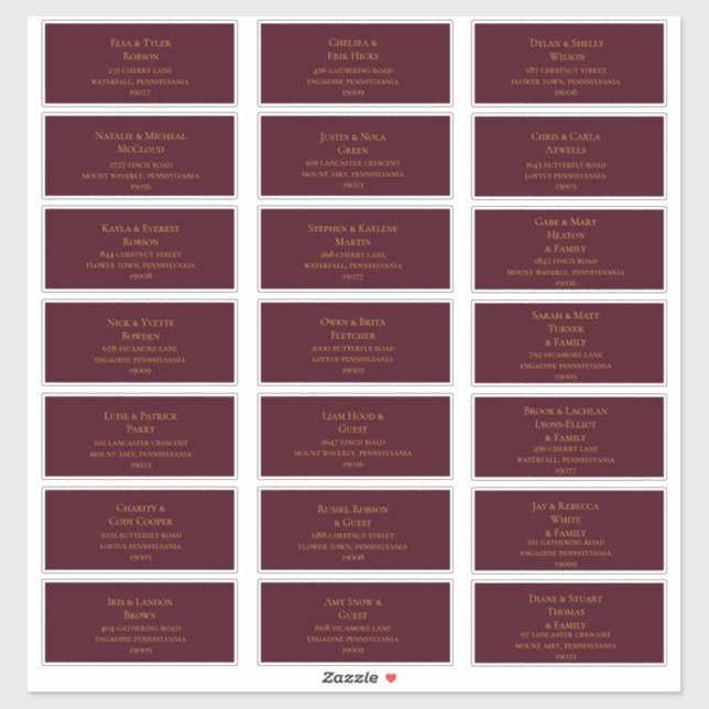 Simple Christmas Green | Red Address Labels (Sheet)