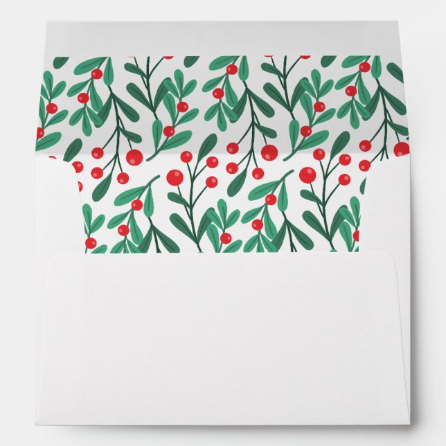 Simple Christmas Greenery Holiday Envelope (Back (Bottom))