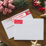 Simple Christmas Married and Merry Photo Address Wrap Around Label<br><div class="desc">This cute red white Christmas address label will make a great addition to your Holiday cards. Customize these address labels with your photograph. You can easily add sender's name and return address on the back of the envelope.</div>