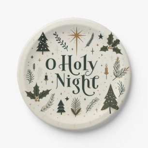 Simple Christmas O Holy Night Paper Plate