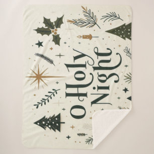 Simple Christmas O Holy Night Sherpa Blanket