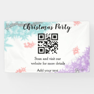 Simple christmas party website barcode QR add name Banner