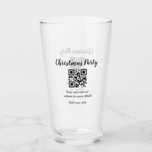 Simple christmas party website barcode QR add name Glass
