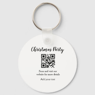 Simple christmas party website barcode QR add name Keychain