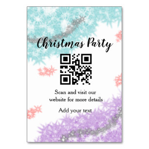 Simple christmas party website barcode QR add name Table Number