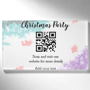 Simple christmas party website barcode QR add name Tag