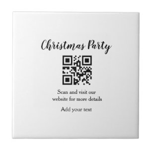 Simple christmas party website barcode QR add name Tile