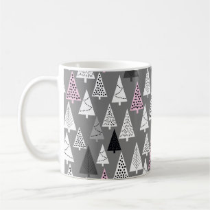 Simple Christmas pattern. Abstract gray and white  Coffee Mug