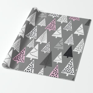 Simple Christmas pattern. Abstract gray and white Wrapping Paper