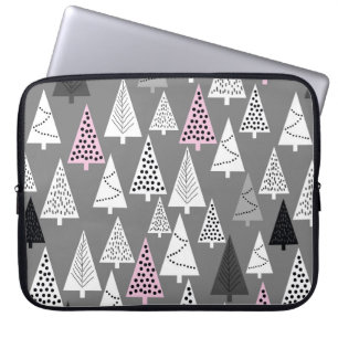 Simple Christmas pattern. Abstract grey and white Laptop Sleeve