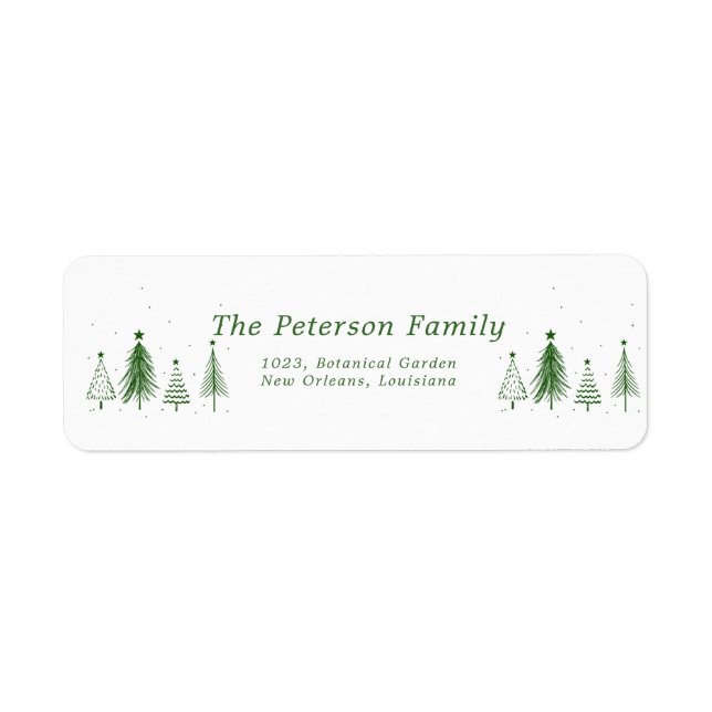 Simple Christmas Pine Tree | Green Address  (Front)