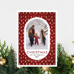 Simple Christmas Pine Tree Pattern family photo Holiday Card<br><div class="desc">Simple Christmas Pine Tree Pattern family photo</div>