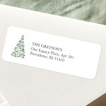 Simple Christmas Return Address Labels<br><div class="desc">Elevate your holiday mailings with these elegant, modern return address labels featuring a Christmas tree in line art and watercolor shades of red and green. Customize with your names and address using the simple template fields. Perfect for adding a touch of festive charm to your business or personal correspondence. For...</div>
