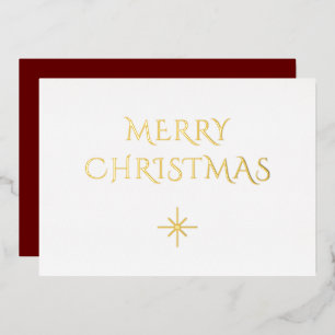 Simple Christmas Snowflake Gold Foil Holiday Card