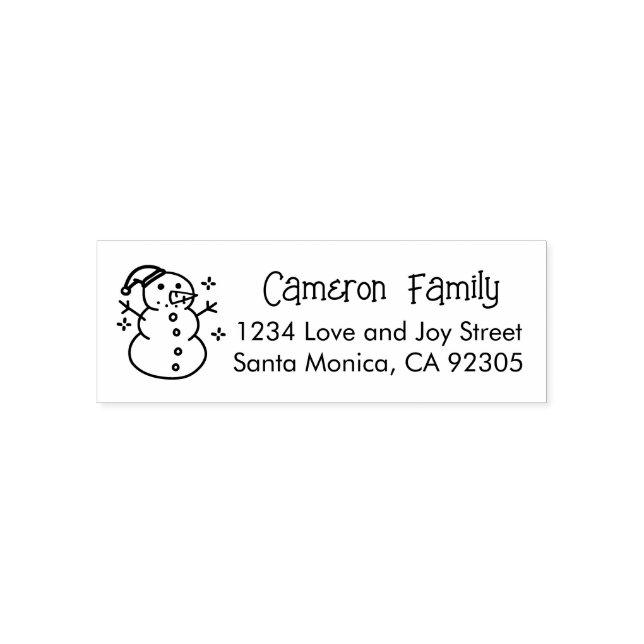 Simple Christmas Snowman Return Address Self-inking Stamp (Design)