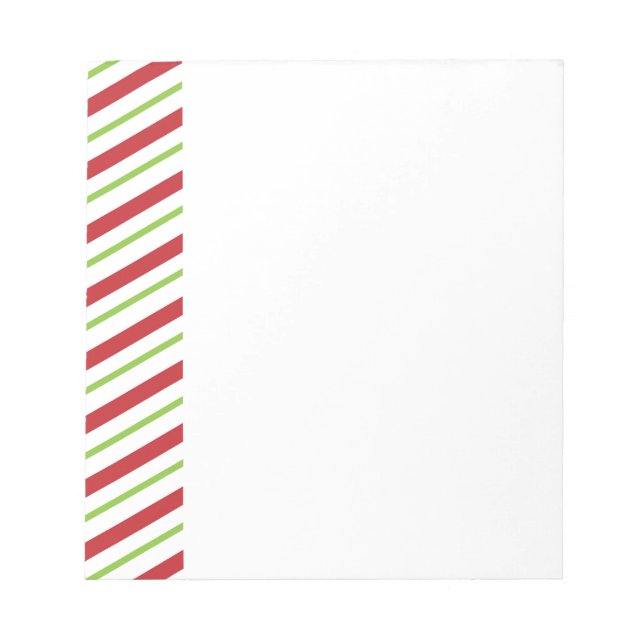 Simple Christmas Stripes Notepad (Front)