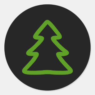 Simple Christmas Tree Classic Round Sticker