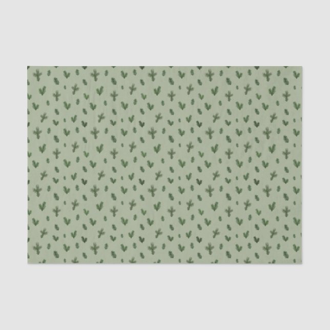 simple christmas tree green pattern tissue paper (Front)