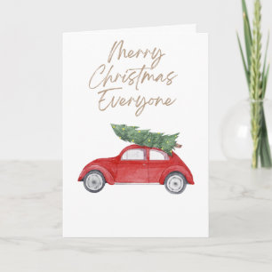 Simple Christmas Tree on Car roof  Card