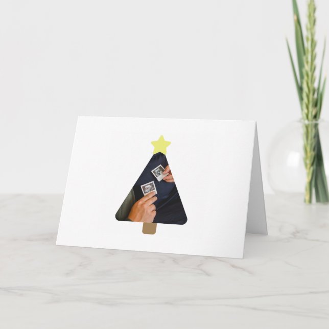 Simple Christmas Tree Pregnancy Announcement (Front)
