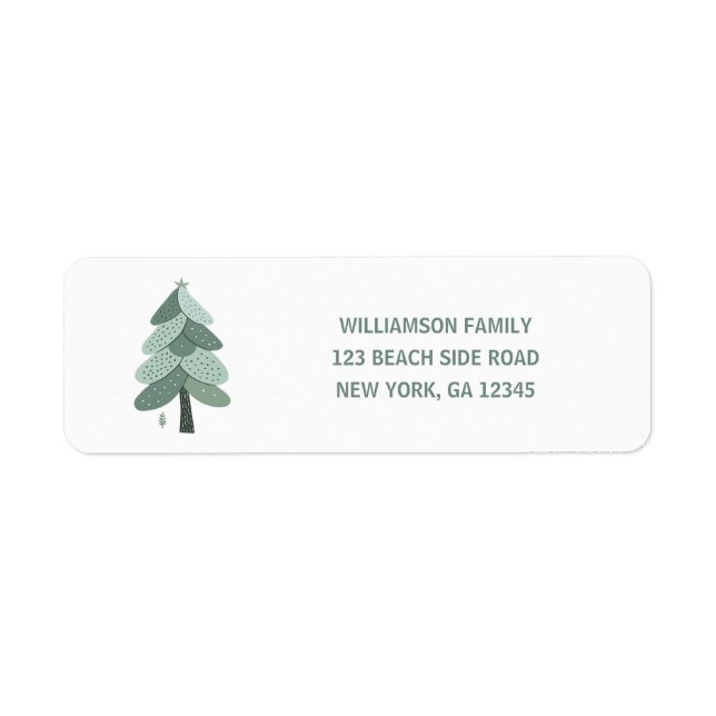 Simple Christmas tree Return Address Labels (Front)