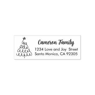 Simple Christmas Tree Self Inking Rubber Stamp